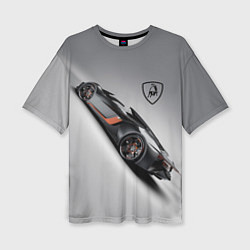 Футболка оверсайз женская Lamborghini - racing car, цвет: 3D-принт