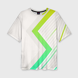 Футболка оверсайз женская Color white line green, цвет: 3D-принт