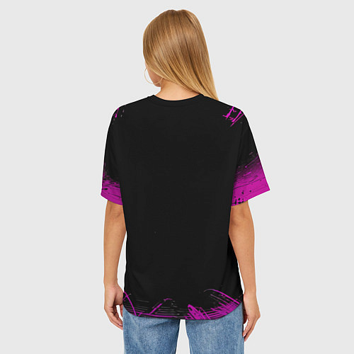 Женская футболка оверсайз Admin в неоне / 3D-принт – фото 4