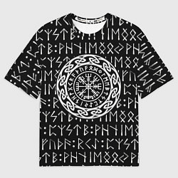 Футболка оверсайз женская Руны и путеводный языческий символ, цвет: 3D-принт
