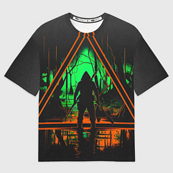 Женская футболка оверсайз Выживание в лесу