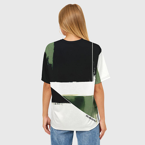 Женская футболка оверсайз Subaru эмблема / 3D-принт – фото 4