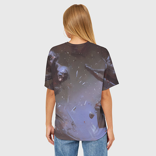 Женская футболка оверсайз Сумасшедшая Милина / 3D-принт – фото 4