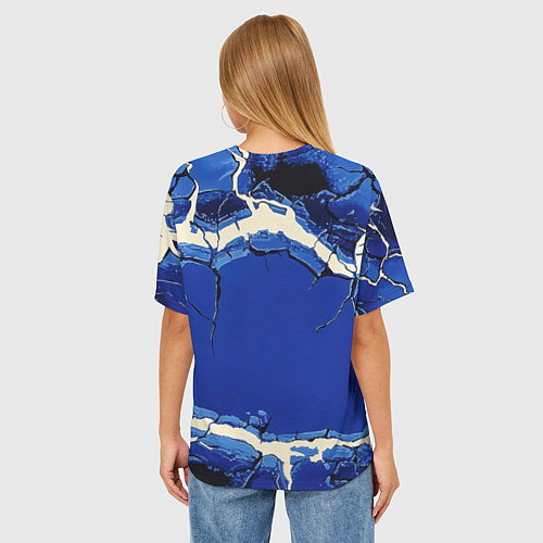 Женская футболка оверсайз Russia blue abstract / 3D-принт – фото 4