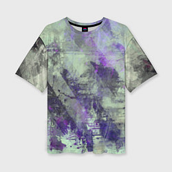 Женская футболка оверсайз Абстракция - atomic violet in green