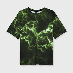 Женская футболка оверсайз Lightning green glow