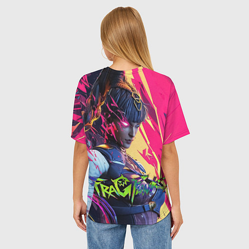 Женская футболка оверсайз Fragpunk serket / 3D-принт – фото 4
