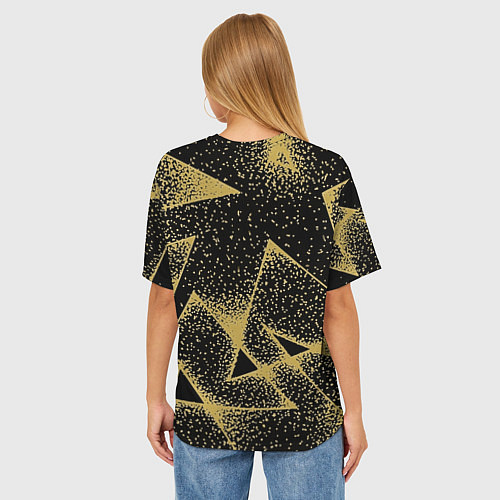Женская футболка оверсайз Triangle yellow with dots / 3D-принт – фото 4