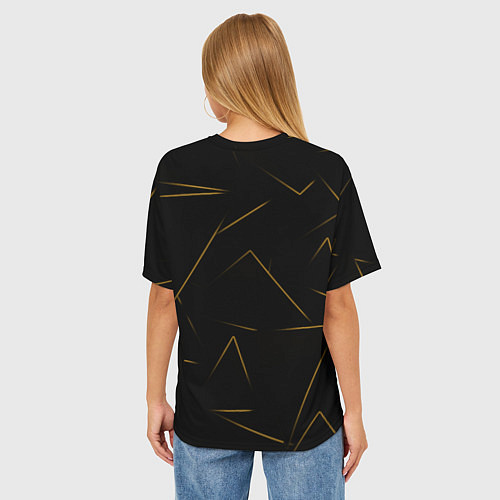 Женская футболка оверсайз Color yellow line / 3D-принт – фото 4