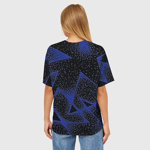 Женская футболка оверсайз Triangles with dots / 3D-принт – фото 4