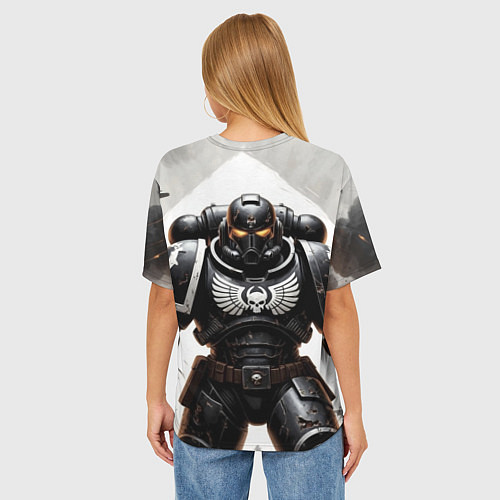 Женская футболка оверсайз Warhammer 40k космодесант / 3D-принт – фото 4