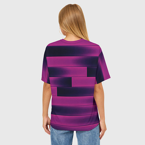 Женская футболка оверсайз Color pink square / 3D-принт – фото 4