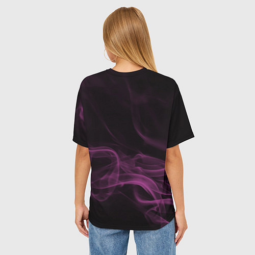 Женская футболка оверсайз Color smoke pink / 3D-принт – фото 4