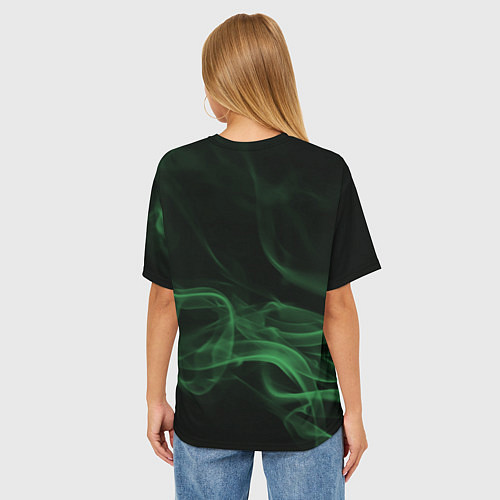 Женская футболка оверсайз Color smoke green / 3D-принт – фото 4