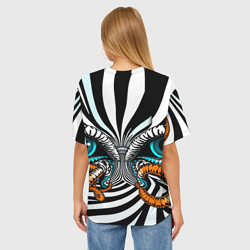 Женская футболка оверсайз Глаз и щупальца / 3D-принт – фото 4