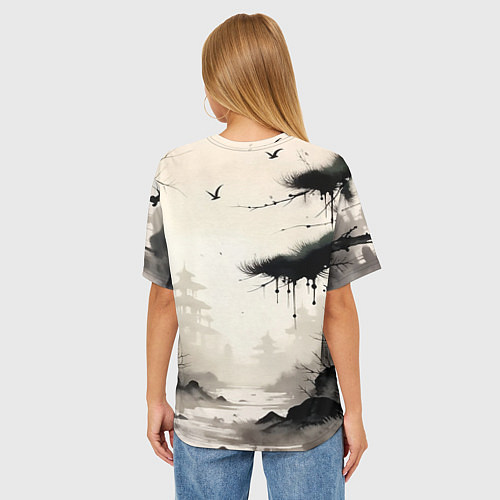 Женская футболка оверсайз Путник / 3D-принт – фото 4