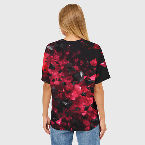 Женская футболка оверсайз Россия - герб на текстуре / 3D-принт – фото 4