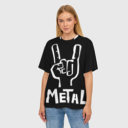 Футболка оверсайз женская Metall, цвет: 3D-принт — фото 2