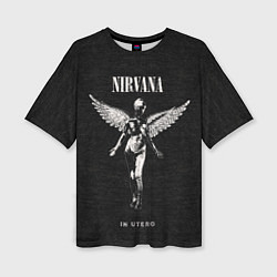 Женская футболка оверсайз Nirvana in utero обложка альбома