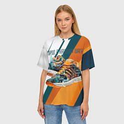 Футболка оверсайз женская Sneakers, цвет: 3D-принт — фото 2