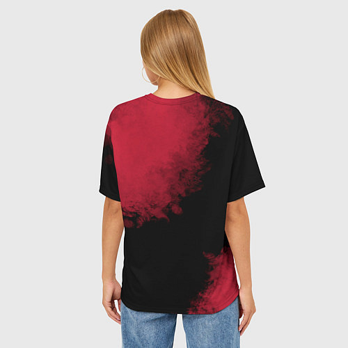 Женская футболка оверсайз Рассказ служанки - логотип цветок калла / 3D-принт – фото 4