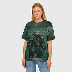 Футболка оверсайз женская Кибернетический мишка, цвет: 3D-принт — фото 2
