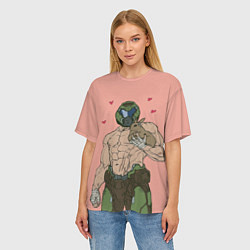 Футболка оверсайз женская Палач рока с кроликом, цвет: 3D-принт — фото 2