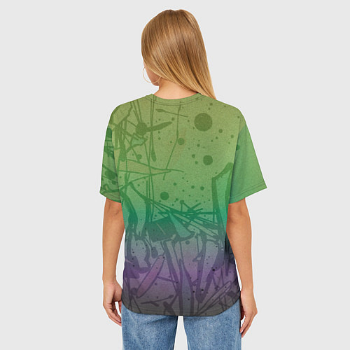 Женская футболка оверсайз Безумный кролик хулиган / 3D-принт – фото 4