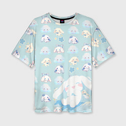 Футболка оверсайз женская Нежные зайки, цвет: 3D-принт