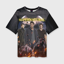 Футболка оверсайз женская Supernatural - true hunters, цвет: 3D-принт