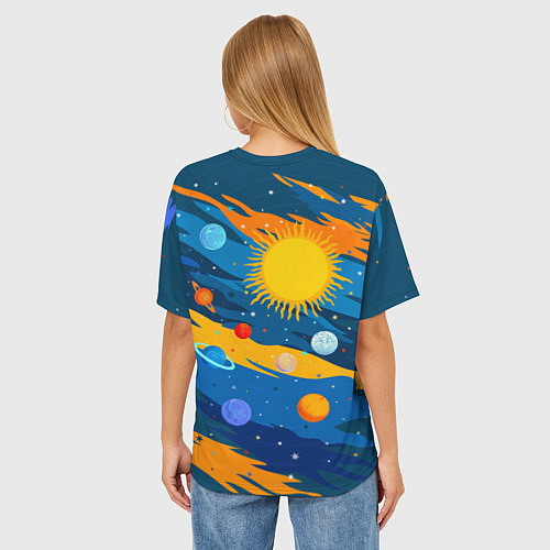 Женская футболка оверсайз Млечный путь -наш дом / 3D-принт – фото 4