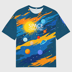 Футболка оверсайз женская Млечный путь -наш дом, цвет: 3D-принт