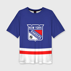 Футболка оверсайз женская Нью Йорк Рейнджерс хоккей, цвет: 3D-принт
