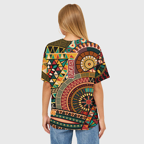 Женская футболка оверсайз Кот самурай - Айко / 3D-принт – фото 4