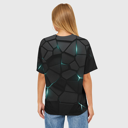 Женская футболка оверсайз Анахайм Дакс - плиты с подсветкой / 3D-принт – фото 4