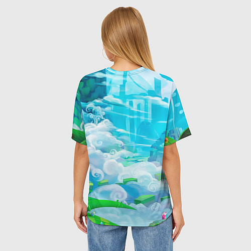 Женская футболка оверсайз Astro в аниме стиле / 3D-принт – фото 4