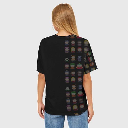 Женская футболка оверсайз Персонажи Южный парк и лого / 3D-принт – фото 4