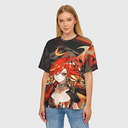 Футболка оверсайз женская Mavuika Genshin Impact, цвет: 3D-принт — фото 2