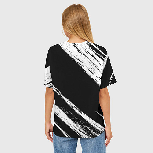 Женская футболка оверсайз Дагестан - брызги / 3D-принт – фото 4