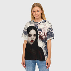 Футболка оверсайз женская Билли Айлиш в стиле готики, цвет: 3D-принт — фото 2
