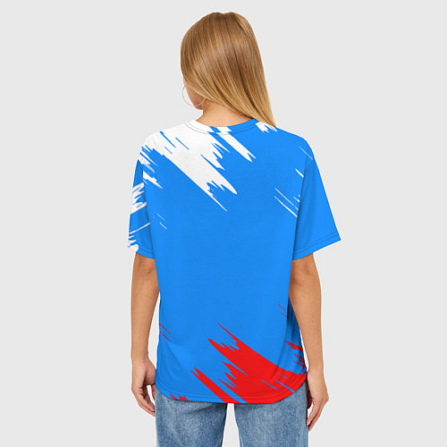 Женская футболка оверсайз Патриот Россия - флаг / 3D-принт – фото 4