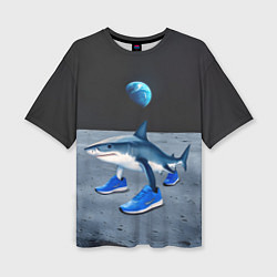 Футболка оверсайз женская Акула мем, тралалеро тралала, цвет: 3D-принт