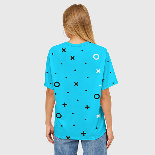 Женская футболка оверсайз Билли Айлиш из разноцветной мозаики / 3D-принт – фото 4