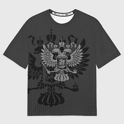 Футболка оверсайз женская Герб России тёмно-серый, цвет: 3D-принт