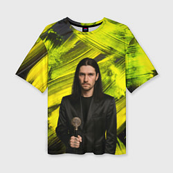 Футболка оверсайз женская Bones держит трость, цвет: 3D-принт