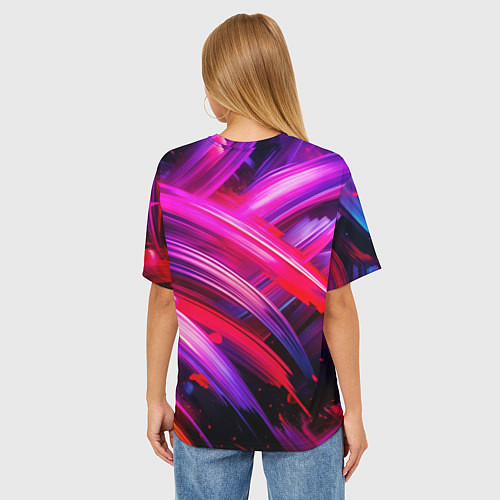 Женская футболка оверсайз Bones в наушниках / 3D-принт – фото 4