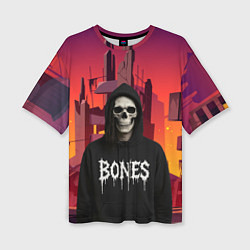Футболка оверсайз женская Bones скелет, цвет: 3D-принт