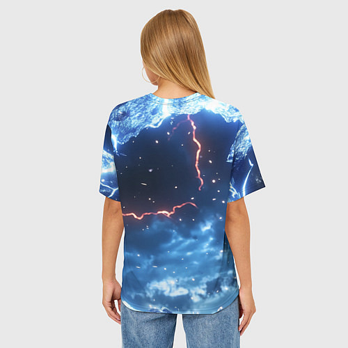 Женская футболка оверсайз Bones в именном бронежилете / 3D-принт – фото 4