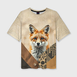 Футболка оверсайз женская Удивительный рыжий лисёнок, цвет: 3D-принт