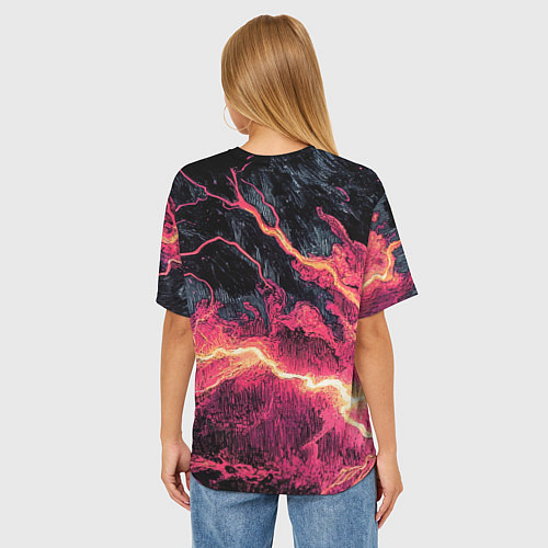 Женская футболка оверсайз Bones в мантии со звездами / 3D-принт – фото 4